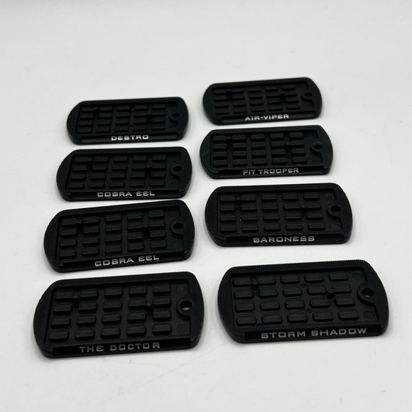 GI Joe COBRA Figure Dog Tag Display Stand Base x 8 Baroness COBRA EEL 2009 - Picture 2 of 7